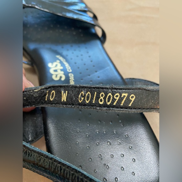 NWOT SAS Strippy Tripad Comfort Women’s Sandals Size 10 W Black Ankle Strap Lthr - Picture 10 of 12